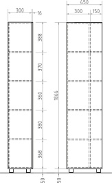 Vigo Шкаф пенал Urban 450 белый/зеркальный – фотография-7